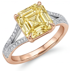 Sparkling Solitaire Ring with Accents – Fancy Yellow Diamond
