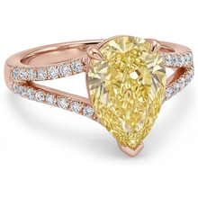 Luxurious Fancy Yellow Diamond Solitaire with Side Stones 2.50 ct – profile view