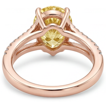 Luxurious Fancy Yellow Diamond Solitaire with Side Stones 2.50 ct – top view