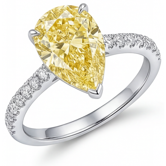 Fancy Yellow Diamond Statement Ring 1.75-ct Two-Tone 14K Gold – main view