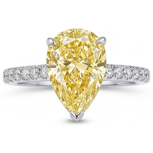 Natural Fancy Yellow Diamond Statement Ring – profile view