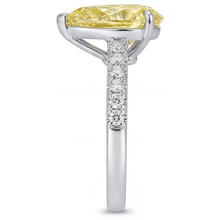 Natural Fancy Yellow Diamond Statement Ring – back view