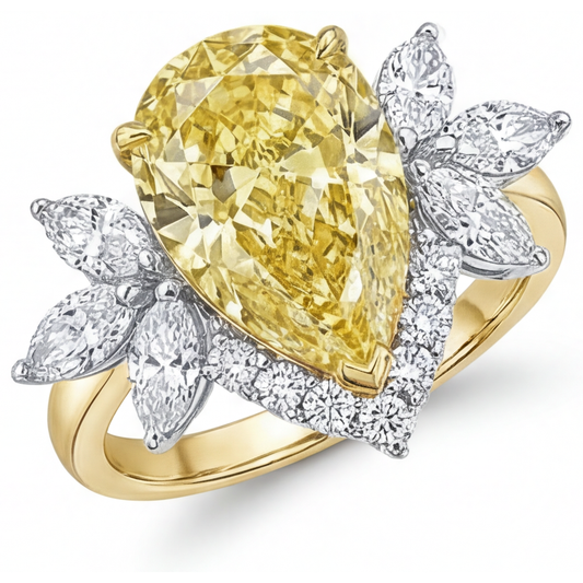Dazzling Fancy Yellow Diamond Statement Ring 4 ct – main view