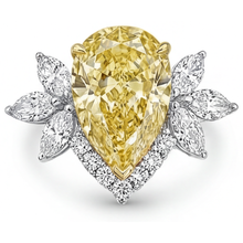 Authentic Fancy Yellow Diamond Statement Ring – front view
