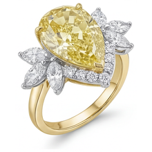 Fancy Yellow Diamond Statement Ring 4-ct 14K Two Tone Gold – angle view