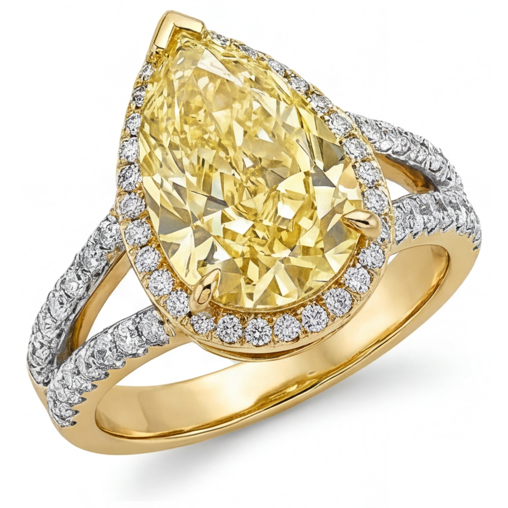 Statement Ring 14K Two Tone Gold with Fancy Yellow Diamond – main view