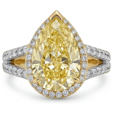 Authentic Fancy Yellow Diamond Statement Ring – angle view