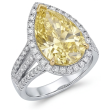 Authentic Fancy Yellow Diamond Statement Ring – angle view