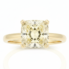 Yellow Gemstone Engagement Ring 2.17 Carat Natural Radiant Fancy Diamond Solitaire 18K Gold