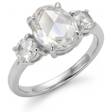 3-Stone Ring 14K White Gold with Fine Diamond – front view
