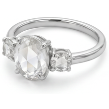 Authentic Fine Diamond 3-Stone Ring 2.75 ct 14K White Gold – side view