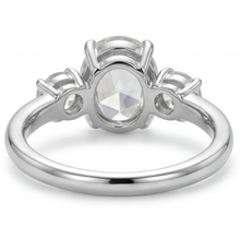 Oval Cut Fine Diamond ring in 14K White Gold – profile view