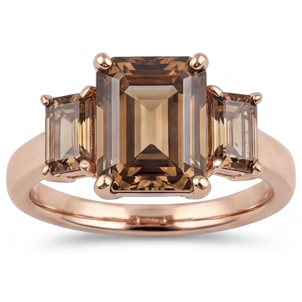 Fine Diamond 3-Stone Ring 3.50-ct 14 Karat Rose Gold – main view
