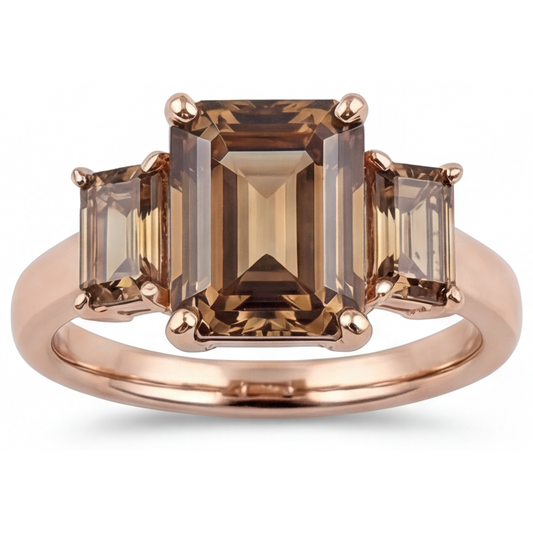 Fine Diamond 3-Stone Ring 3.50-ct 14 Karat Rose Gold – main view