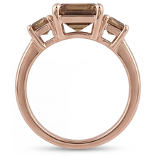 Authentic Fine Diamond 3-Stone Ring – side view