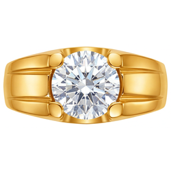 Men's Fine Diamond Round Brilliant Gentleman's Ring 2 ct – 24K