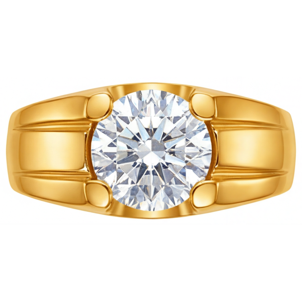Earth-Mined Fine Diamond Gentleman's Ring – main view