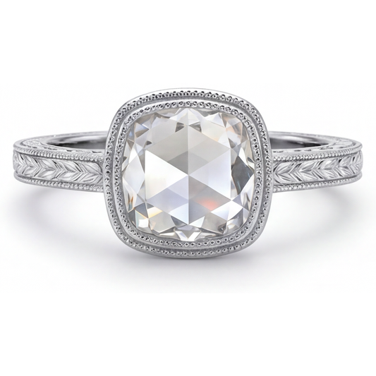 Authentic Fine Diamond Halo Ring 3.25 ct 14K White Gold – main view