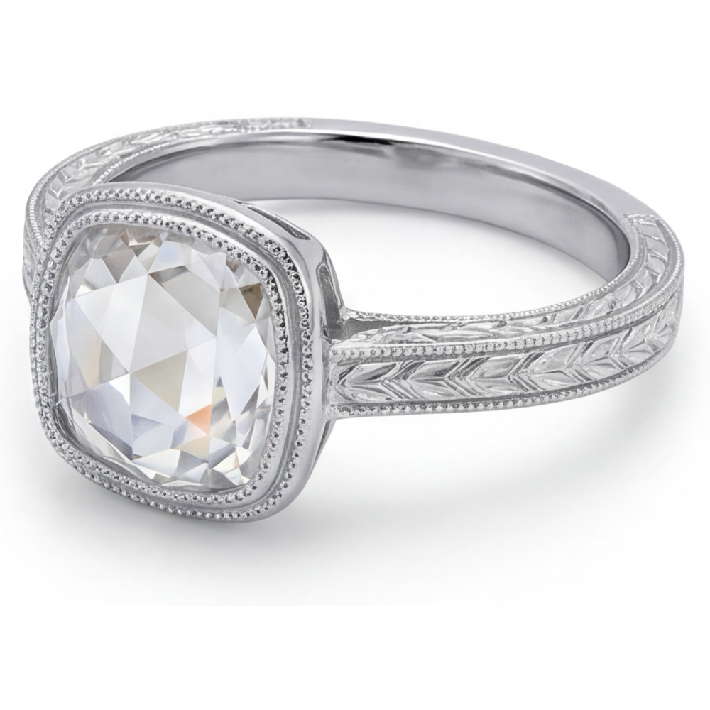 Luxury Fine Diamond Halo Ring 3.25 ct – angle view