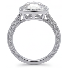Fine Diamond Cushion Cut Halo Ring in 14K White Gold – top view