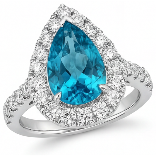 Halo Setting Ring 14K White Gold with Fine Diamond – main view
