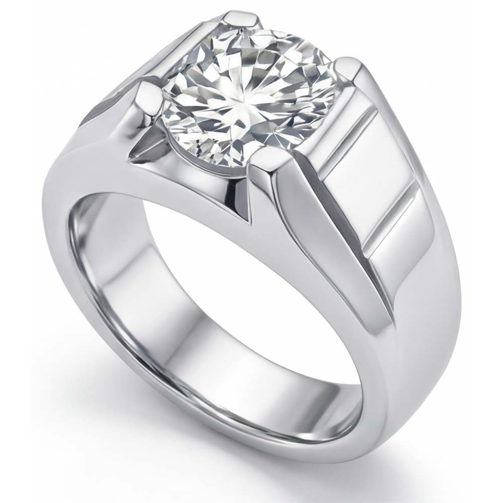 Sophisticated Men's Ring 2 ct – side view