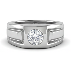 14K White Gold Men's Ring with Fine Diamond – 2 ct