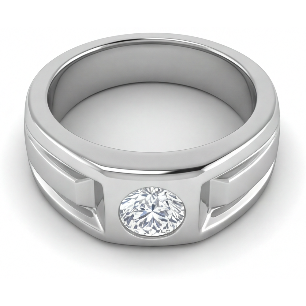 Fine Diamond Men's Ring 2-ct 14K White Gold – side view