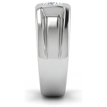 Fine Diamond Round Cut Men's Ring in 14K White Gold – profile view