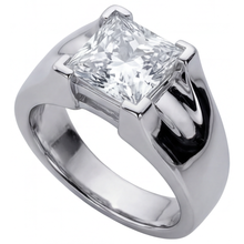 Fine Diamond Men's Ring 3 ct 14 Karat White Gold – side view