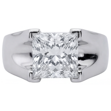 Fine Diamond Men's Ring 3 ct 14 Karat White Gold – angle view