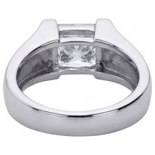 Fine Diamond Princess Cut Men's Ring in 14 Karat White Gold – back view
