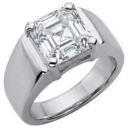 Fine Diamond IGI Certified Men's Ring 5 ct in 14 Karat White Gold