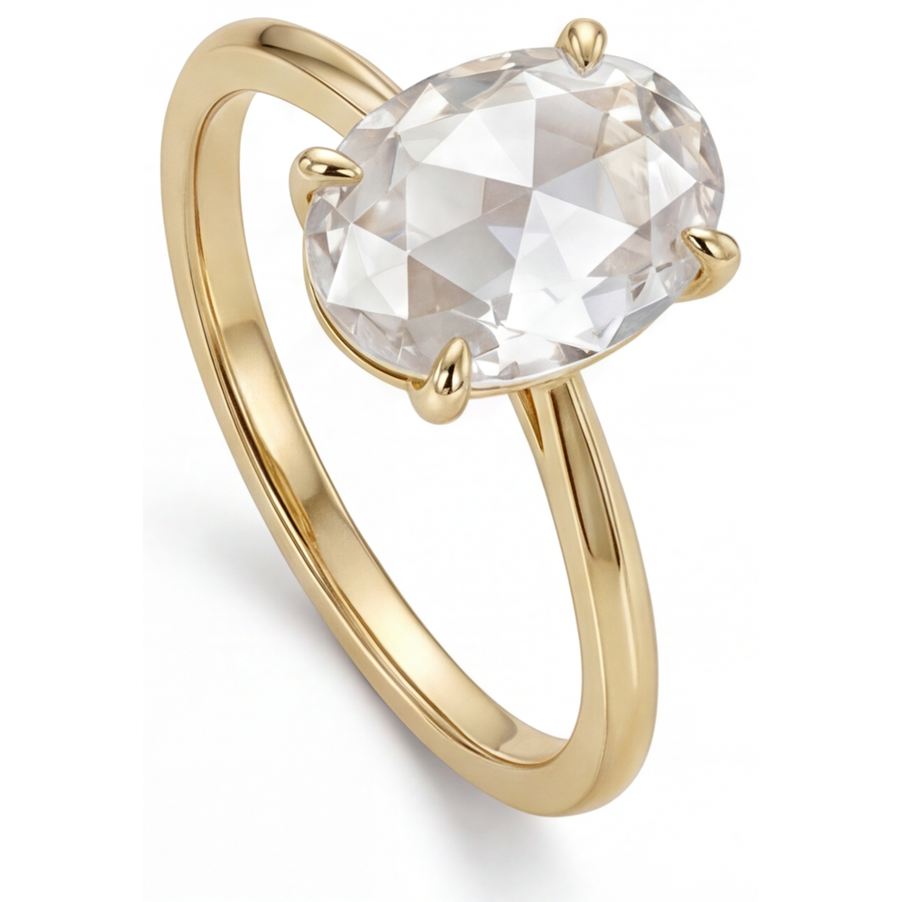 Elegant Fine Diamond Ring 4.25 ct – side view