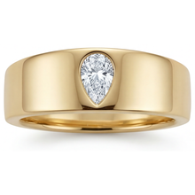 Single Stone Ring 14K Yellow Gold with Fine Diamond – side view