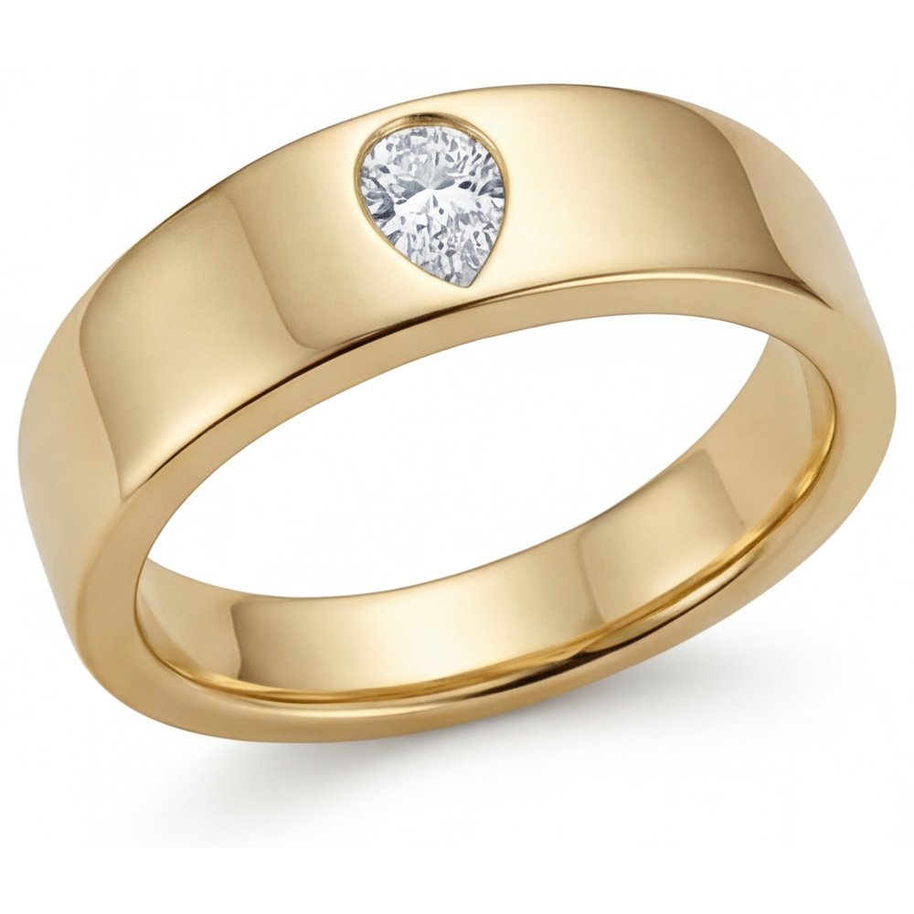 Real Fine Diamond Single Stone Ring – angle view