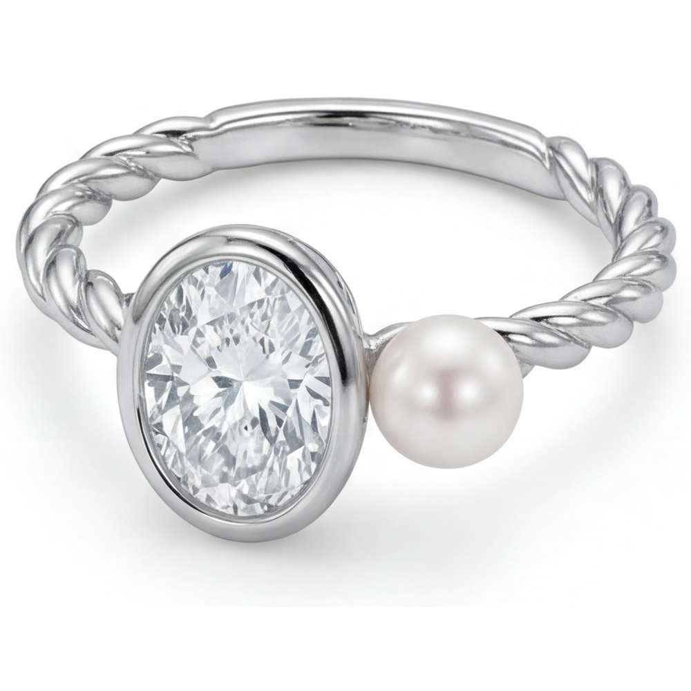 Real Fine Diamond Single Stone Ring 1.50 ct 14K White Gold – side view