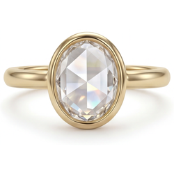 Antique Rose Cut Single Stone Ring – Fine Diamond 5.0 ct 14K