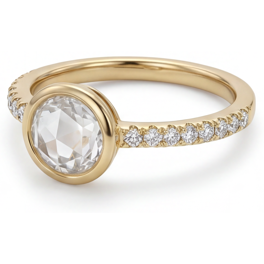 Fine Diamond Solitaire Engagement Ring 1.50-ct 14K Yellow Gold – side view