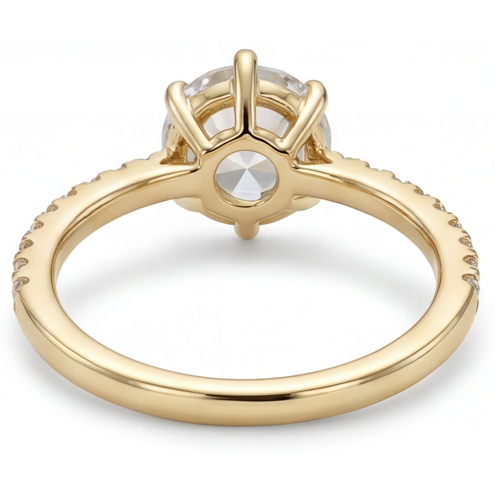 Earth-Mined Fine Diamond Solitaire Engagement Ring 2.25 ct 14 Karat Yellow Gold – angle view