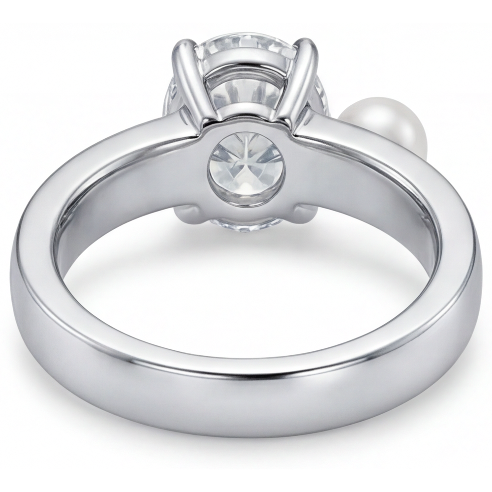 Real Fine Diamond Solitaire Ring 2.25 ct 14K White Gold – top view