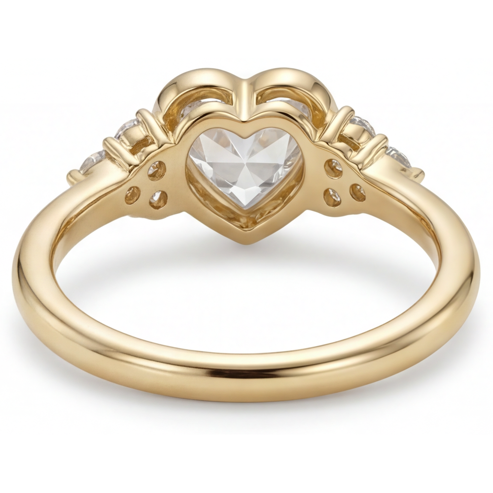 Handcrafted Fine Diamond Solitaire Ring with Accents 1.75 ct – profile view