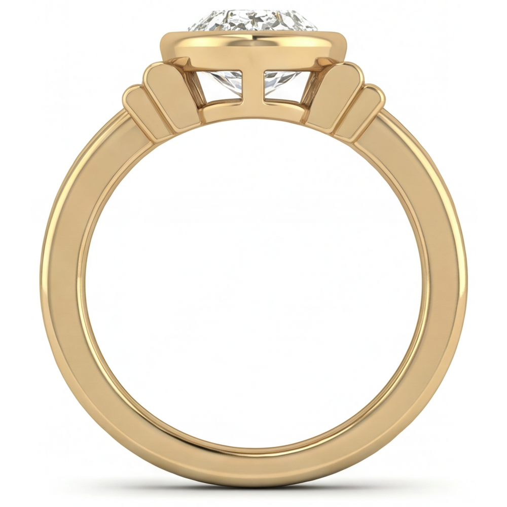 Real Fine Diamond Three Stone Ring – top view