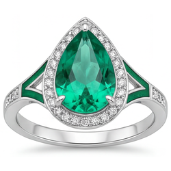 Luxury VVS Clarity Fine Emerald Precious Stone Ring – 2 ct 14K