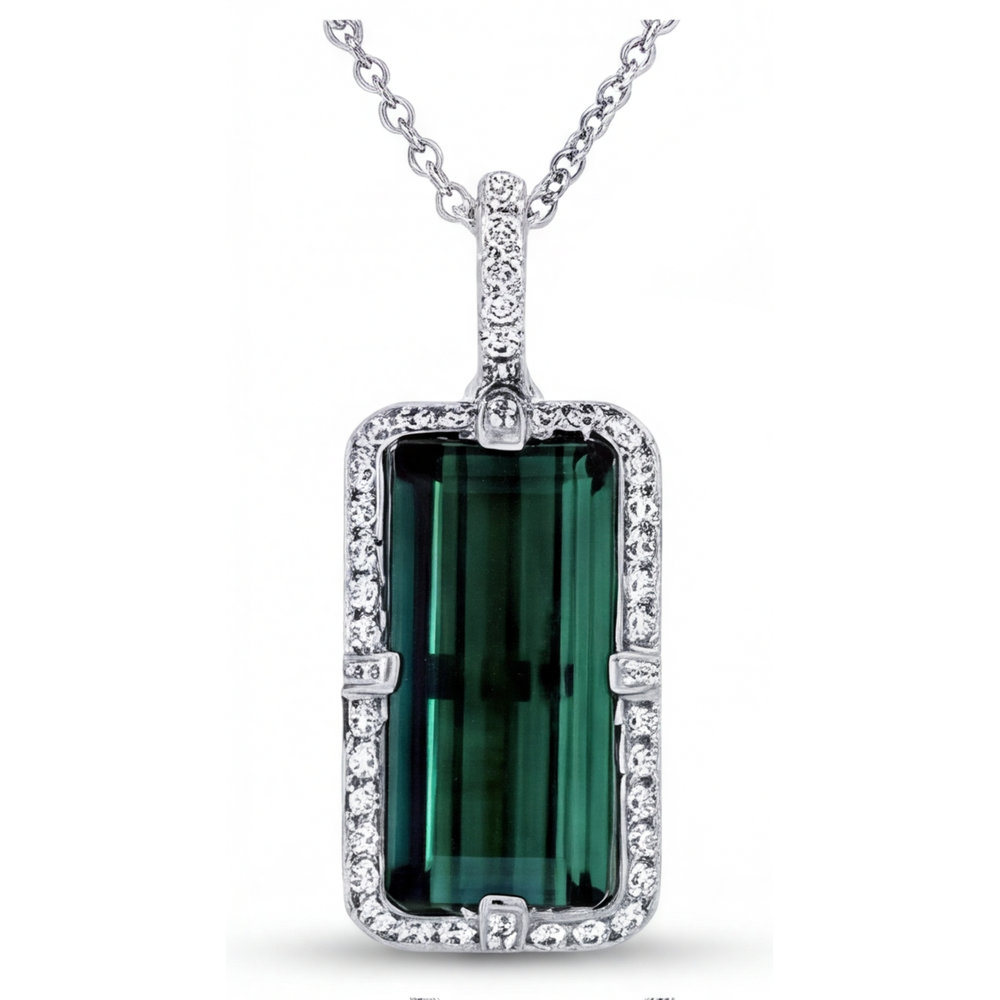 High-End Fine Tourmaline Precious Stone Pendant 4.75 ct – front view