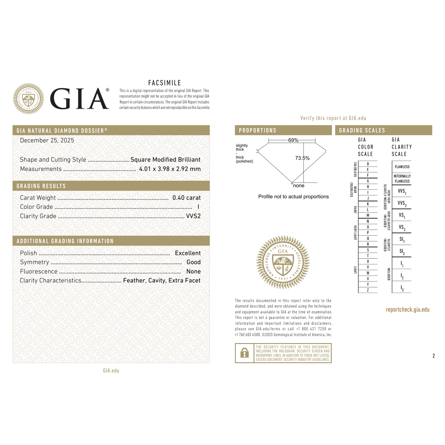 GIA Certificate 2