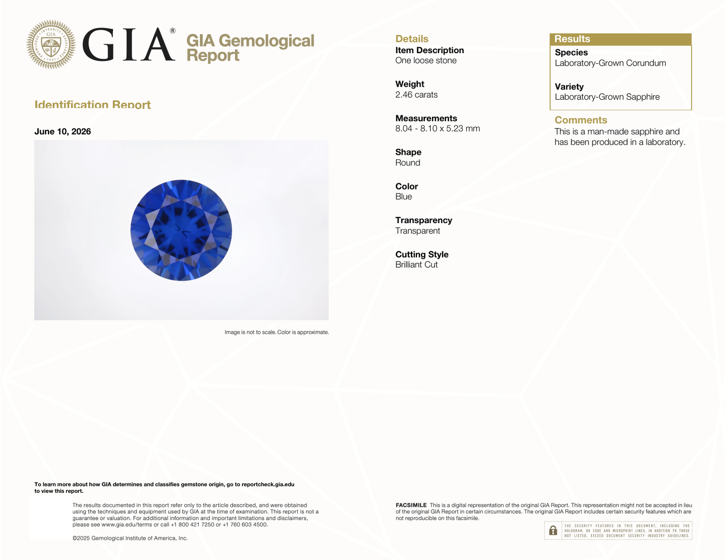 GIA Certificate