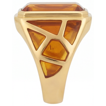 Authentic Golden Citrine Precious Stone Ring – angle view