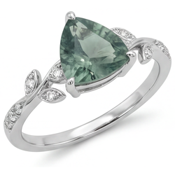 VVS Green Prasiolite Gemstone Ring 2.0 ct – 14 Karat White Gold
