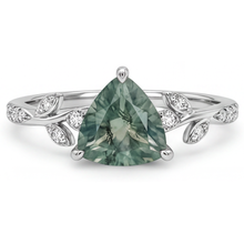 Natural Green Prasiolite Gemstone Ring – front view